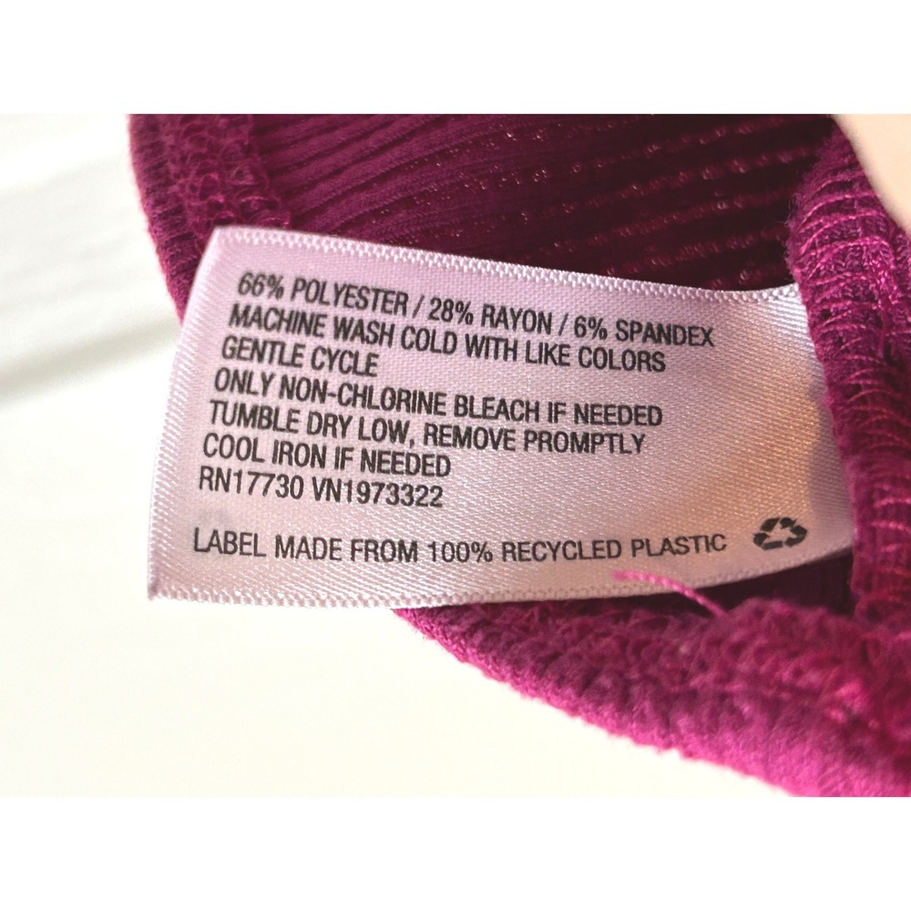 Wild Fable Two Tone Pink Magenta Ribbed Cinched Front Crop Top Small - Picture 3 of 5